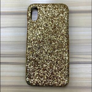 Gold Glitter Silicone Phone Case For iPhone XR - 6”x 4”x 0.5”